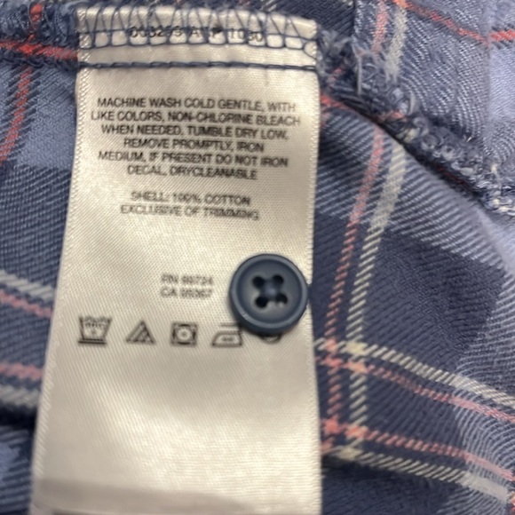 Columbia Essential Women’s Blue Plaid Button Up Flannel Shirt Sz L - Picture 8 of 8
